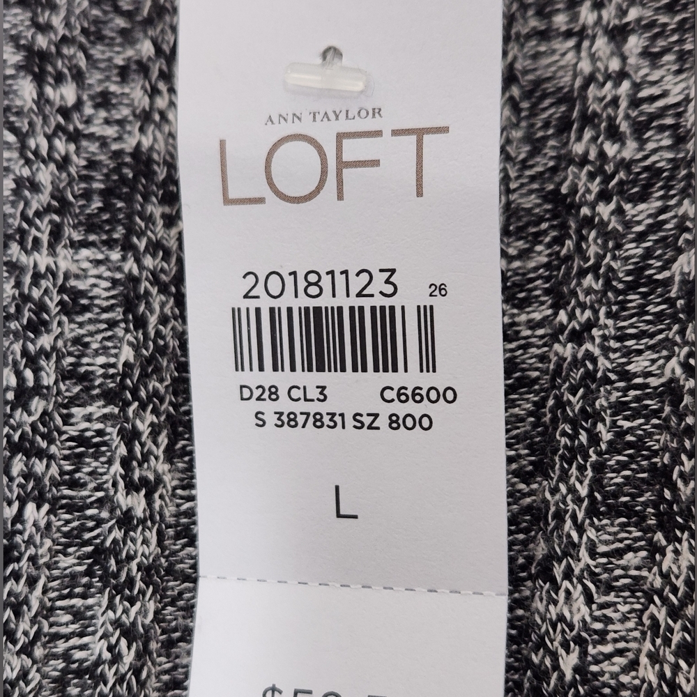 Ann Taylor Loft Chic Marled Neutral Career Open Front Cardigan Size L - Picture 6 of 9